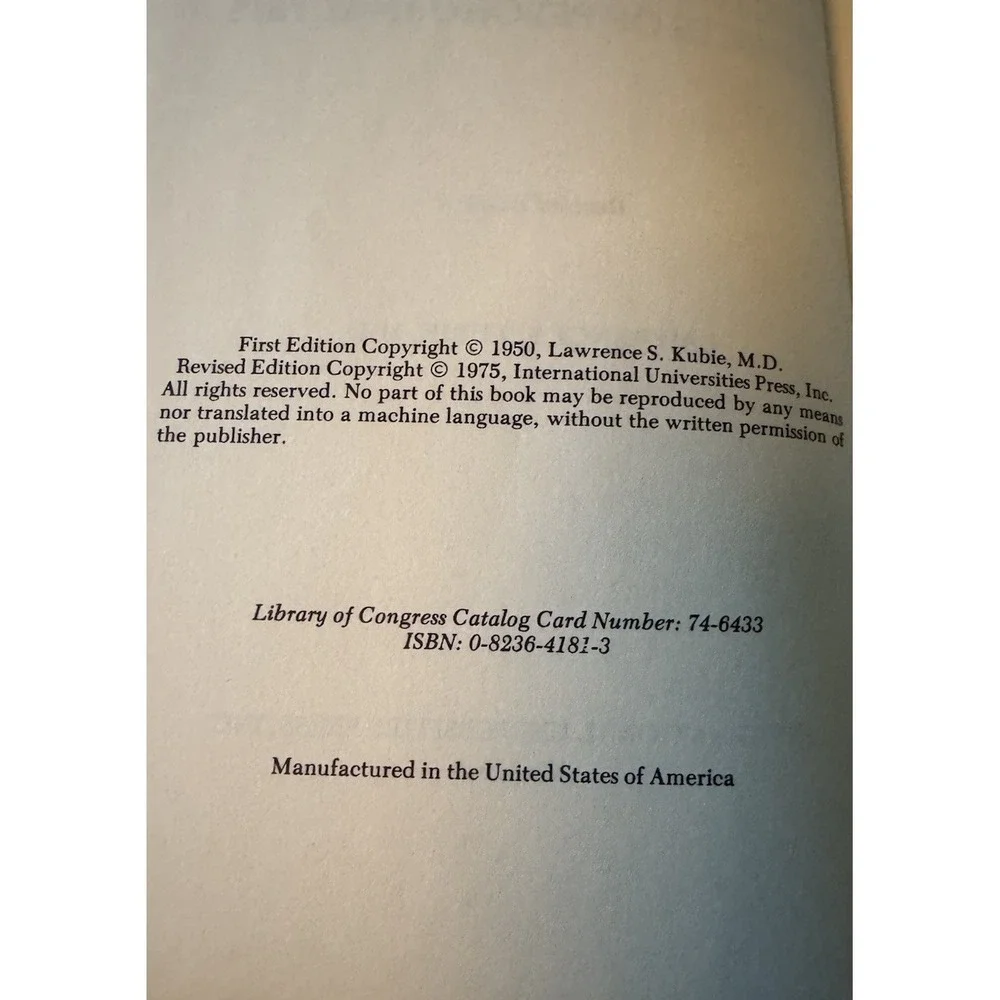 Practical and Theoretical Aspects of Psychoanalysis Kubie HC DJ 1975 Revised
